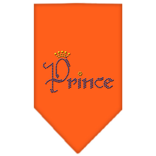 Prince Rhinestone Bandana Orange Large